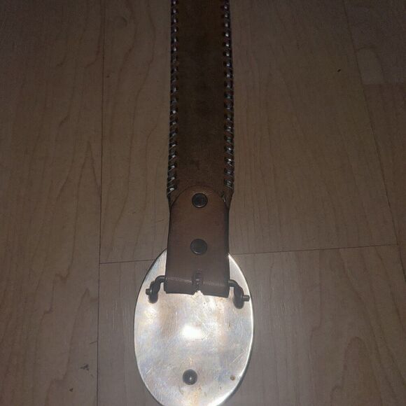 Western Belt Cowboy Rodeo Leather Hand Tooled Removable Colorado Buckle - Picture 8 of 13